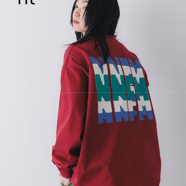 ★入荷済み★2026AW★nunuforme ヌヌフォルム トリコロール ロゴ  ロングスリーブT Burgundy nt26-007-05