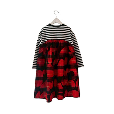 ★入荷済み★2025AW★frankygrow フランキーグロウ FORMED CHECK DOCKING DRESS BLACK-RED 25FWOP-274