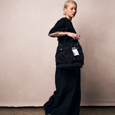 ★入荷済み★M53 BELTED SUPER WIDE PANTS (LINEN) BLACK MP-058A