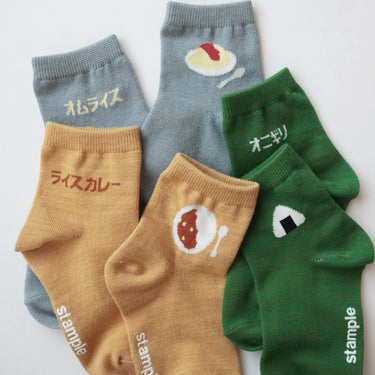 stample スタンプル 靴下 ごはんもん ショートソックス ３Ｐ 73019