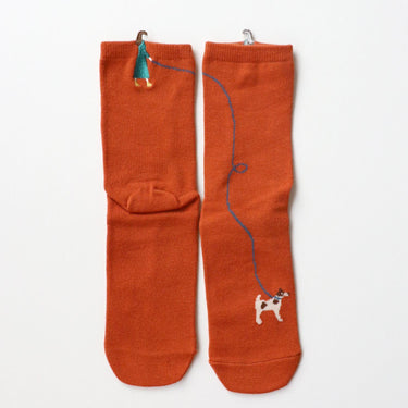 KIVISDOU キビスドウ 休日のひととき はみ出し刺繍 ショートソックス２Ｐ k31273