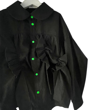 ★入荷済み★2026AW★frankygrow フランキーグロウ FULLY EMBROIDERED FRILL SHIRT BLACK ADULT 26FWSH-094