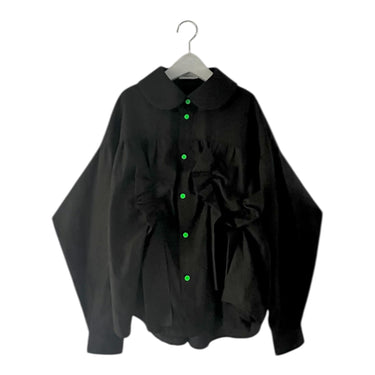 ★入荷済み★2026AW★frankygrow フランキーグロウ FULLY EMBROIDERED FRILL SHIRT BLACK ADULT 26FWSH-094